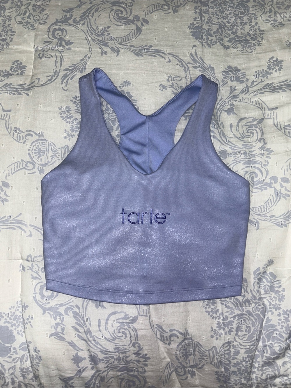 tarte Lavender Shimmer Racerback Crop Top